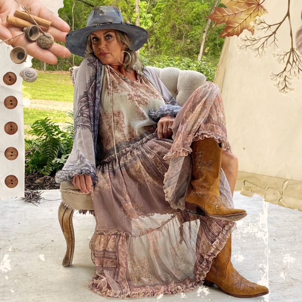 Jaded Gypsy - Look at You Dress In Peach - One Size